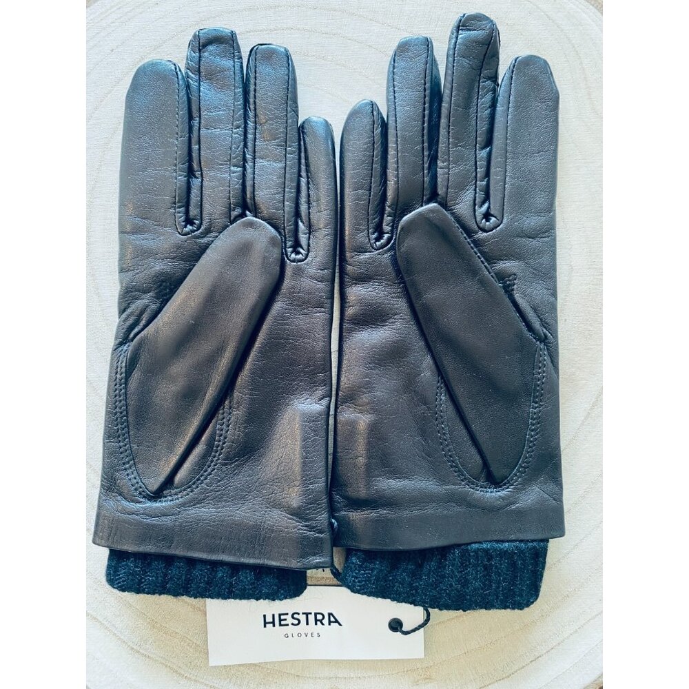 Hestra Womens Leather Black Gloves Lined Size 6.5 New With Tags Wool Lined - Picture 3 of 5
